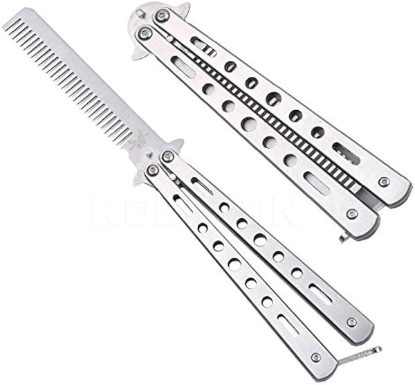 Balisong Butterfly Comb Silver