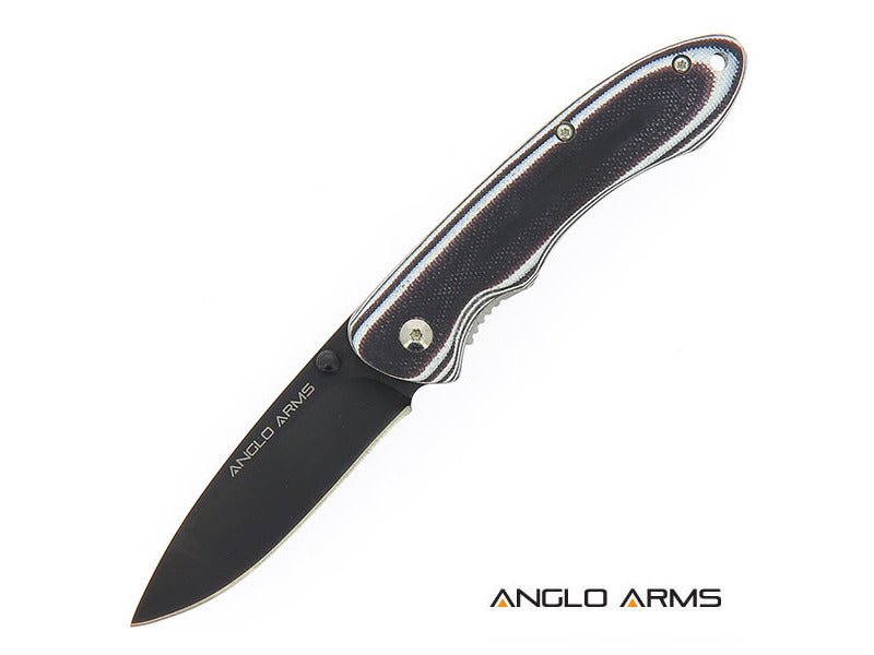 Lock Knife with Black and White Micarta Handle